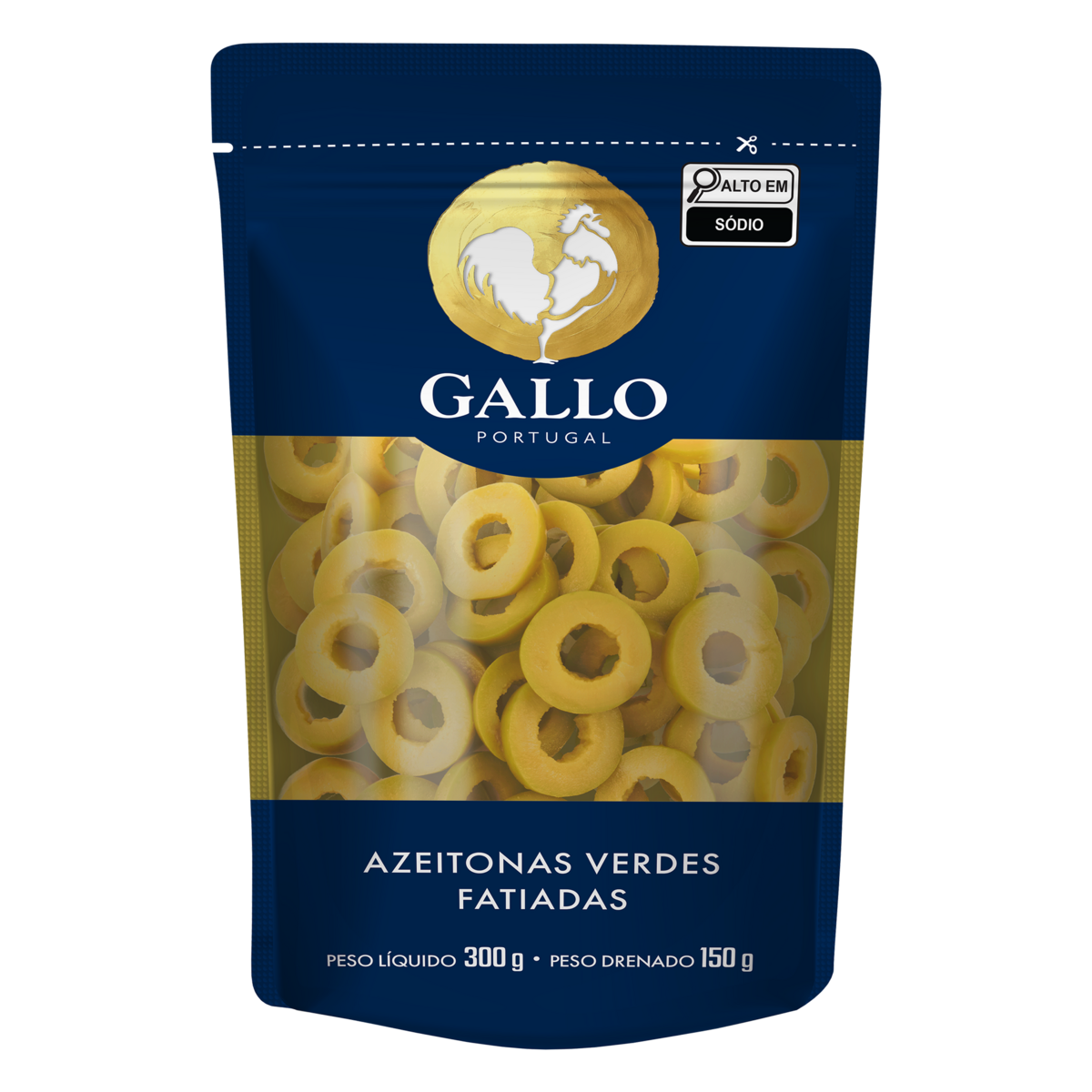 Azeitona Verde em Conserva Fatiada Gallo Sachê 150g