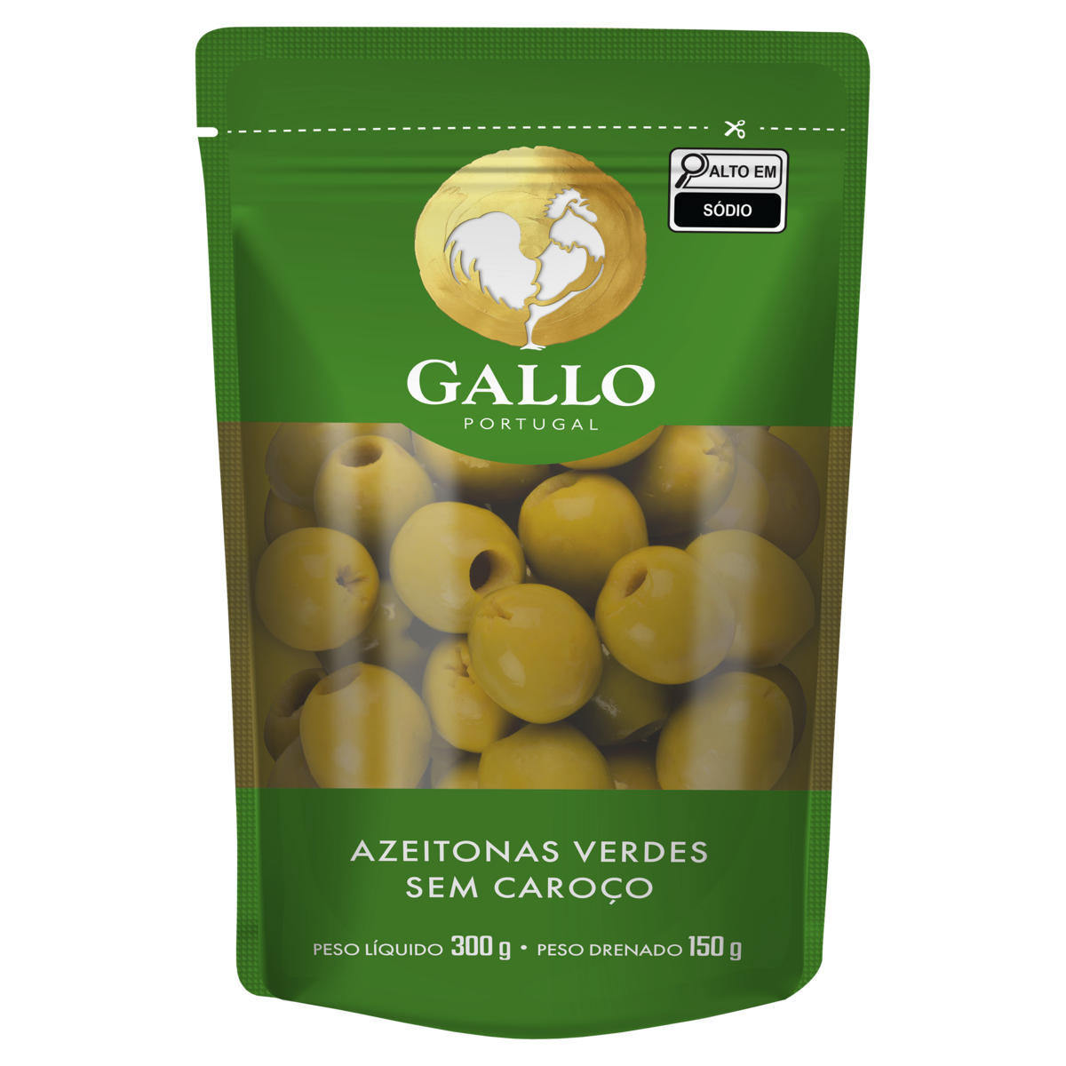 Azeitona Verde em Conserva sem Caroço Gallo Pouch 150g